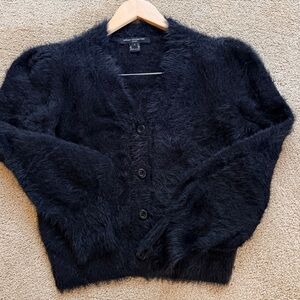 French Connection Black Fuzzy Cardigan